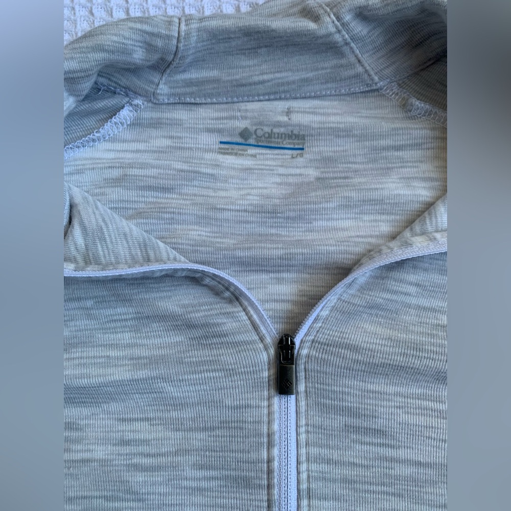 ☁️Columbia Women’s Quarter Zip Gray White Heather Long Sleeve Top - Size Large - Picture 8 of 13